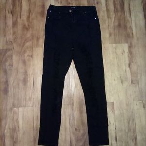 Distressed High Waist Black Pretty Little Thing Jeans